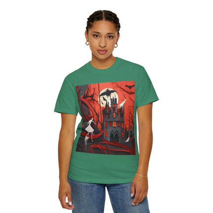 Halloween Night Scene Unisex Garment-Dyed T-shirt