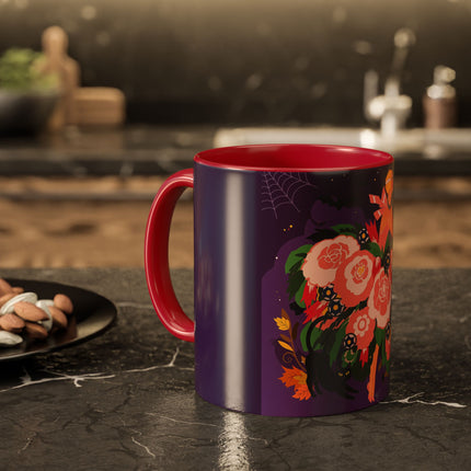 🌹🎃 The Lady Of The Haunted Rose Garden Colorful Mug – Romantic Halloween Charm