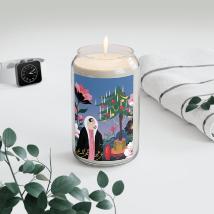 🌹🎄 The Lady Of The Candlelit Rose Tree Scented Soy Candle – Art Deco Christmas Garden