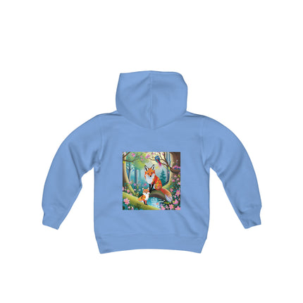 Mischievous Fox Youth Hooded Sweatshirt – Playful Spirit & Forest Adventure