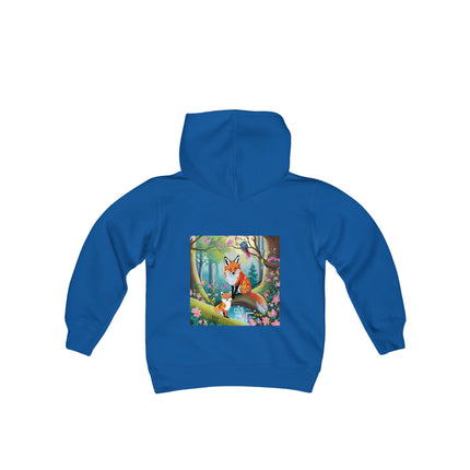 Mischievous Fox Youth Hooded Sweatshirt – Playful Spirit & Forest Adventure
