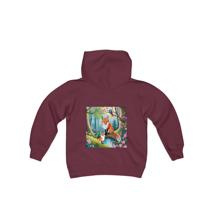 Mischievous Fox Youth Hooded Sweatshirt – Playful Spirit & Forest Adventure