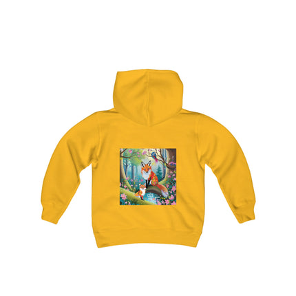 Mischievous Fox Youth Hooded Sweatshirt – Playful Spirit & Forest Adventure