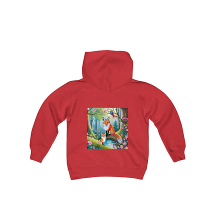 Mischievous Fox Youth Hooded Sweatshirt – Playful Spirit & Forest Adventure