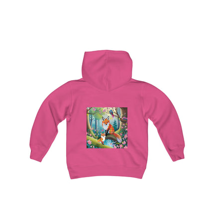 Mischievous Fox Youth Hooded Sweatshirt – Playful Spirit & Forest Adventure