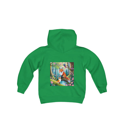 Mischievous Fox Youth Hooded Sweatshirt – Playful Spirit & Forest Adventure