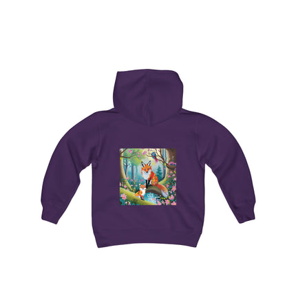 Mischievous Fox Youth Hooded Sweatshirt – Playful Spirit & Forest Adventure