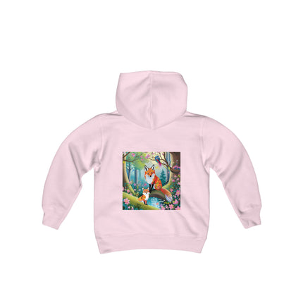 Mischievous Fox Youth Hooded Sweatshirt – Playful Spirit & Forest Adventure