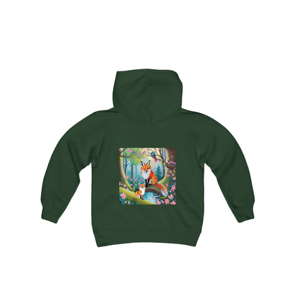 Mischievous Fox Youth Hooded Sweatshirt – Playful Spirit & Forest Adventure