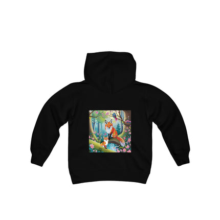 Mischievous Fox Youth Hooded Sweatshirt – Playful Spirit & Forest Adventure