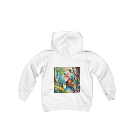 Mischievous Fox Youth Hooded Sweatshirt – Playful Spirit & Forest Adventure