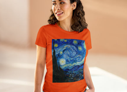 The Starry Night by Vincent Van Gogh Women's Midweight Cotton Tee
