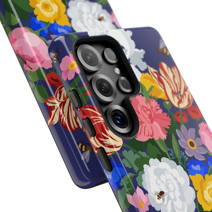 Midnight Floral Bouquet Phone Case – Vibrant Blooms & Enchanted Garden
