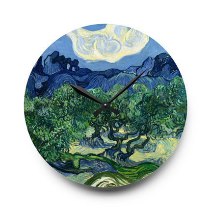 Olive Trees by Vincent Van Gogh Acrylic Wall Clock, Round and Square