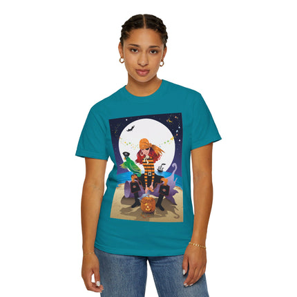 Moonlit Pirate Halloween Unisex Garment-Dyed T-shirt