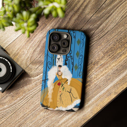 🎭🌹 The Lady At The Masquerade Gates Phone Case – Art Deco Fashion Illustration