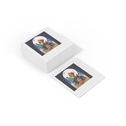 Moonlit Pirate Halloween White Coined Napkins