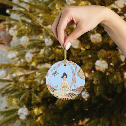 Minuit … ou l’appartement à la mode by George Barbier Glass Ornament