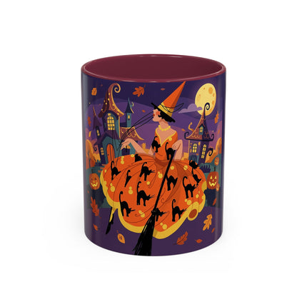 🐈‍⬛🎃 The Black Cat Witch Of Pumpkin Manor Colorful Mug – Whimsical Halloween Charm