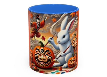 Halloween Rabbit’s Kabuki Jack-o’-Lanterns Colorful Mugs (11oz, 15oz)