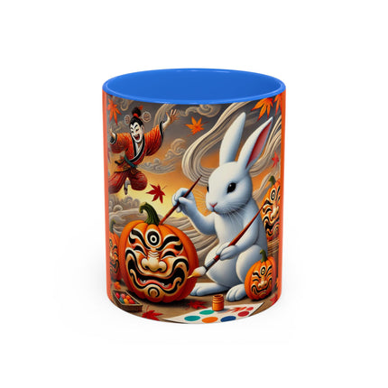 Halloween Rabbit’s Kabuki Jack-o’-Lanterns Colorful Mugs (11oz, 15oz)