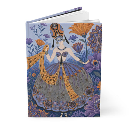 🦚💜 The Lady Of The Peacock Blossom Garden Hardcover Journal – Art Deco Floral Fantasy