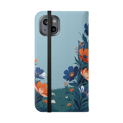 🌺🎩 The Lady Of The Grand Flower Garden Flip Case – Art Deco Floral Fantasy