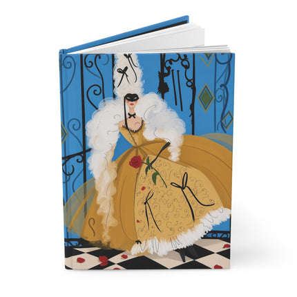 🎭🌹 The Lady Of The Golden Masquerade Hardcover Journal – Art Deco Romantic Elegance