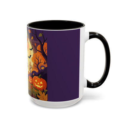 🌕🍂 Autumn Song Beneath The Harvest Moon Colorful Mug – Whimsical Halloween Charm