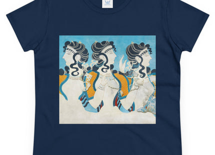 Reproduction of Ladies in Blue by Emile Gilliéron Women's Midweight Cotton Tee