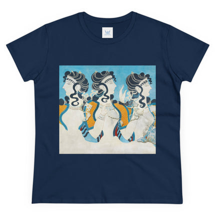 Reproduction of Ladies in Blue by Emile Gilliéron Women's Midweight Cotton Tee