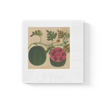 Album of watercolors of Asian fruits and flowers Pl.29 by Anonymous White Coined Napkins