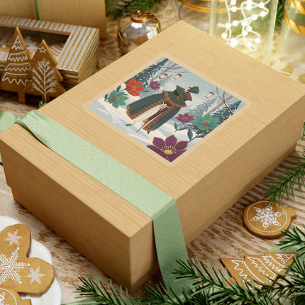🏮❄️ The Winter Lantern Promenade Kiss-Cut Sticker – Art Deco Holiday Fantasy