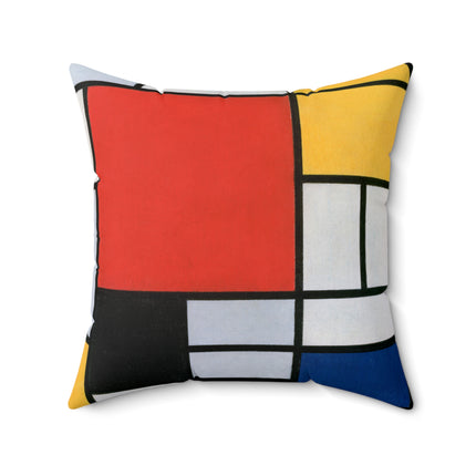 Composition with Red, Yellow, Blue, and Black by Piet Mondrian Spun Polyester Square Pillow