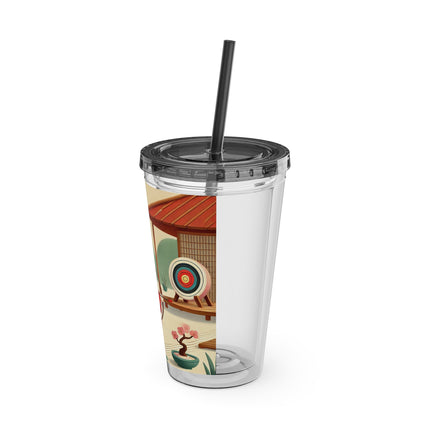 Archer Kitten in the Zen Garden Sunsplash Tumbler with Straw, 16oz