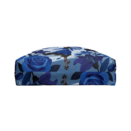 ☔💙 The Blue Rain Promenade Weekender Tote Bag – Art Deco Floral Fashion