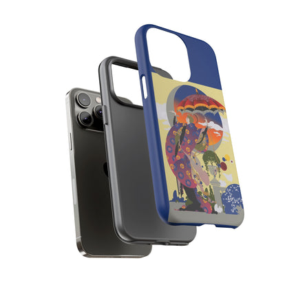 Parasol Sunset Geisha Phone Case – Elegant Twilight Grace