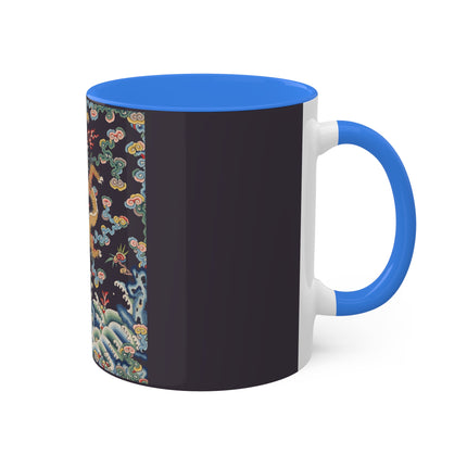 Rank Badge with Dragon with Deer Hooves Colorful Mugs, 11oz