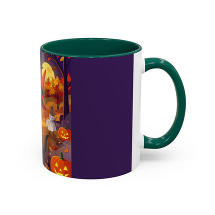 🐈‍⬛🎻 The Black Cat's Moonlit Melody Colorful Mug – Whimsical Halloween Music
