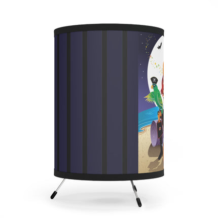 Moonlit Pirate Halloween Tripod Lamp