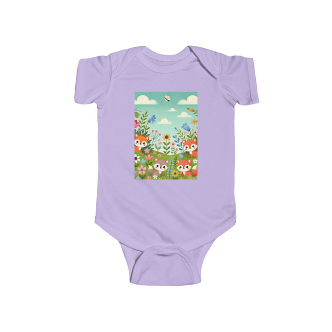 Fox Cub Meadow Play Baby Bodysuit – Whimsical Fox Design