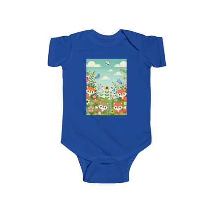 Fox Cub Meadow Play Baby Bodysuit – Whimsical Fox Design