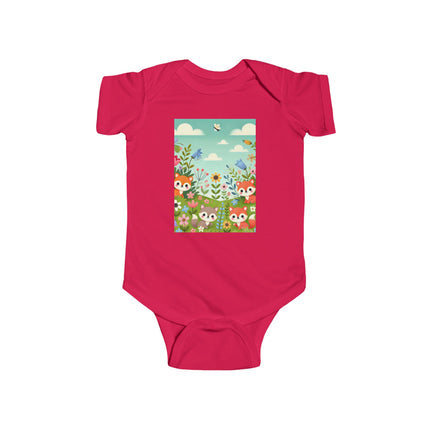 Fox Cub Meadow Play Baby Bodysuit – Whimsical Fox Design