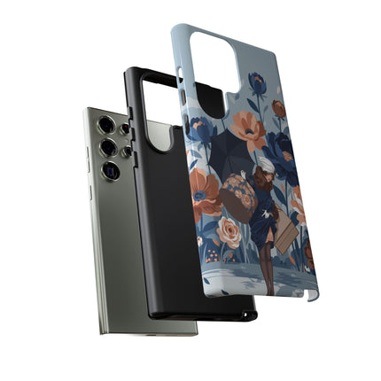 ☂️🌺 The Lady Of The Traveling Garden Phone Case – Art Deco Floral Adventure