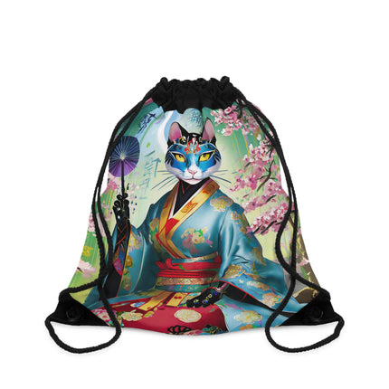 Cyberpunk Geisha Drawstring Bag