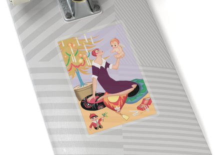 Art Deco Christmas Kiss-Cut Stickers (4 Sizes)