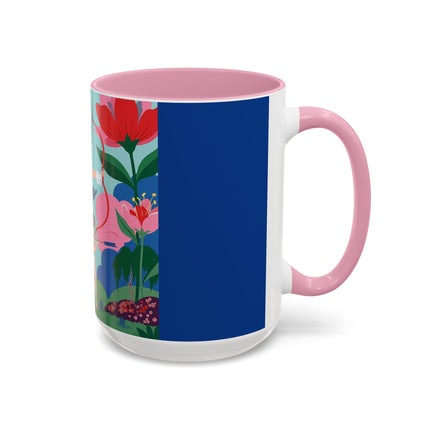 The Lady Of The Scarlet Bow Colorful Mugs – Art Deco Botanical Archer Elegance
