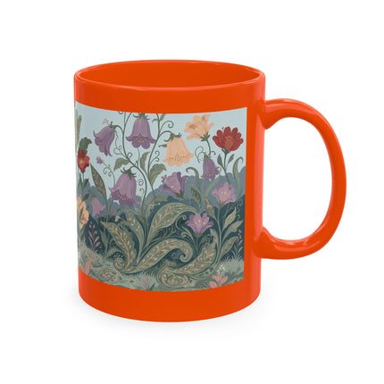 🐈🥾 The Lady & Puss In Boots In The Flower Garden Ceramic Mug – Art Deco Storybook Whimsy