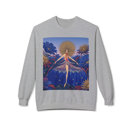 🌞🌸 The Celestial Blossom Garden Dancer Midweight Crewneck Sweatshirt – Art Deco Floral Fantasy