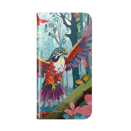 🦖🦋 Colorful Raptor Flip Case – Butterfly Wonder & Forest Adventure